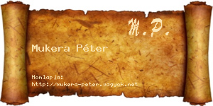 Mukera Péter névjegykártya